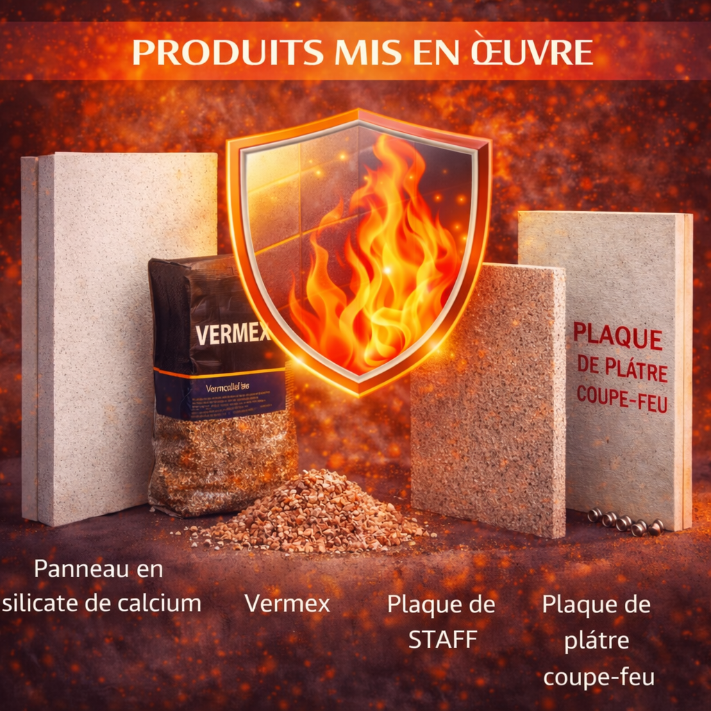 Produits de protection incendie - Silicate de calcium et staff